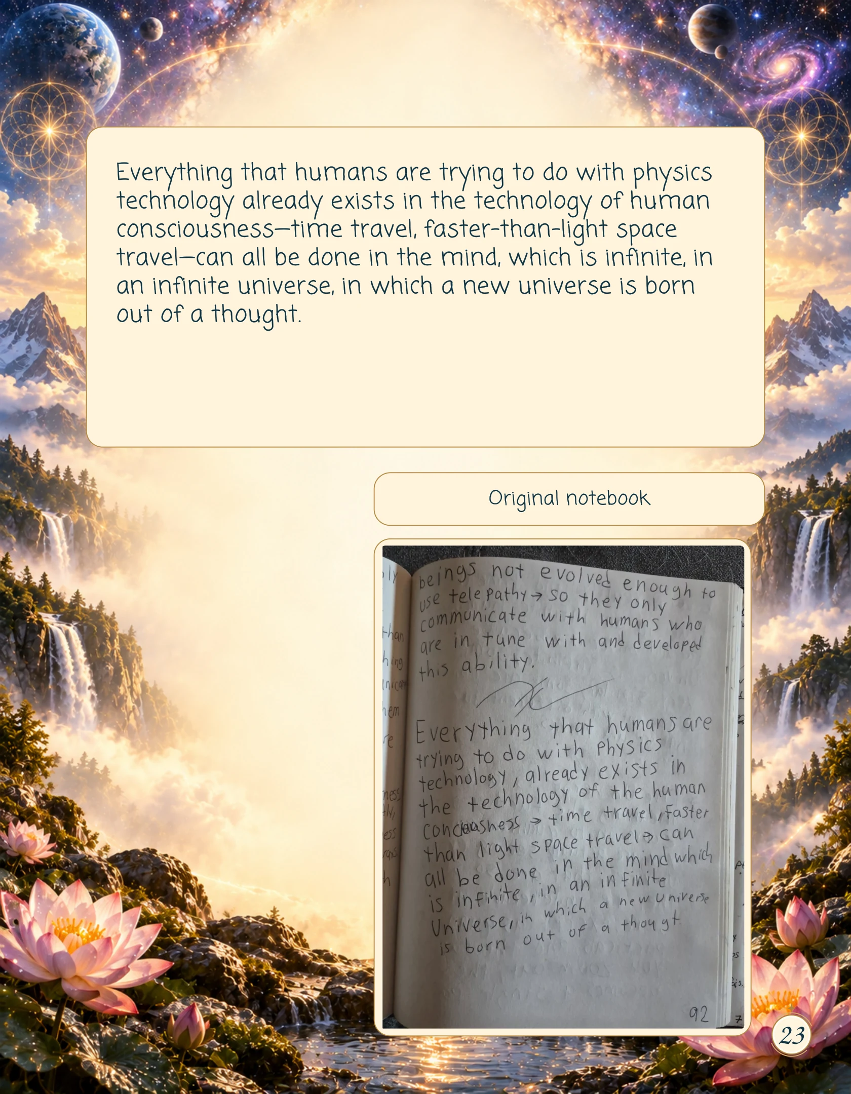 The Infinite Mind — book page 23