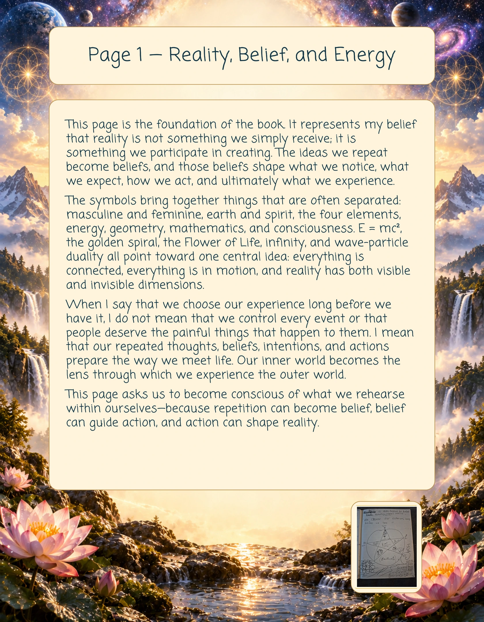 Companion explanation for Page One of Open Enlightenment