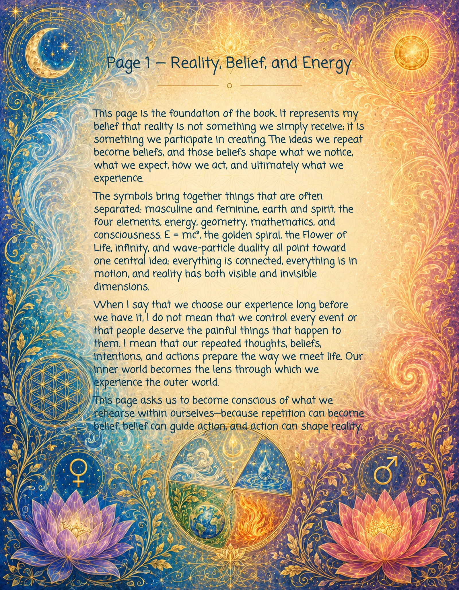 Companion explanation for Page One of Open Enlightenment