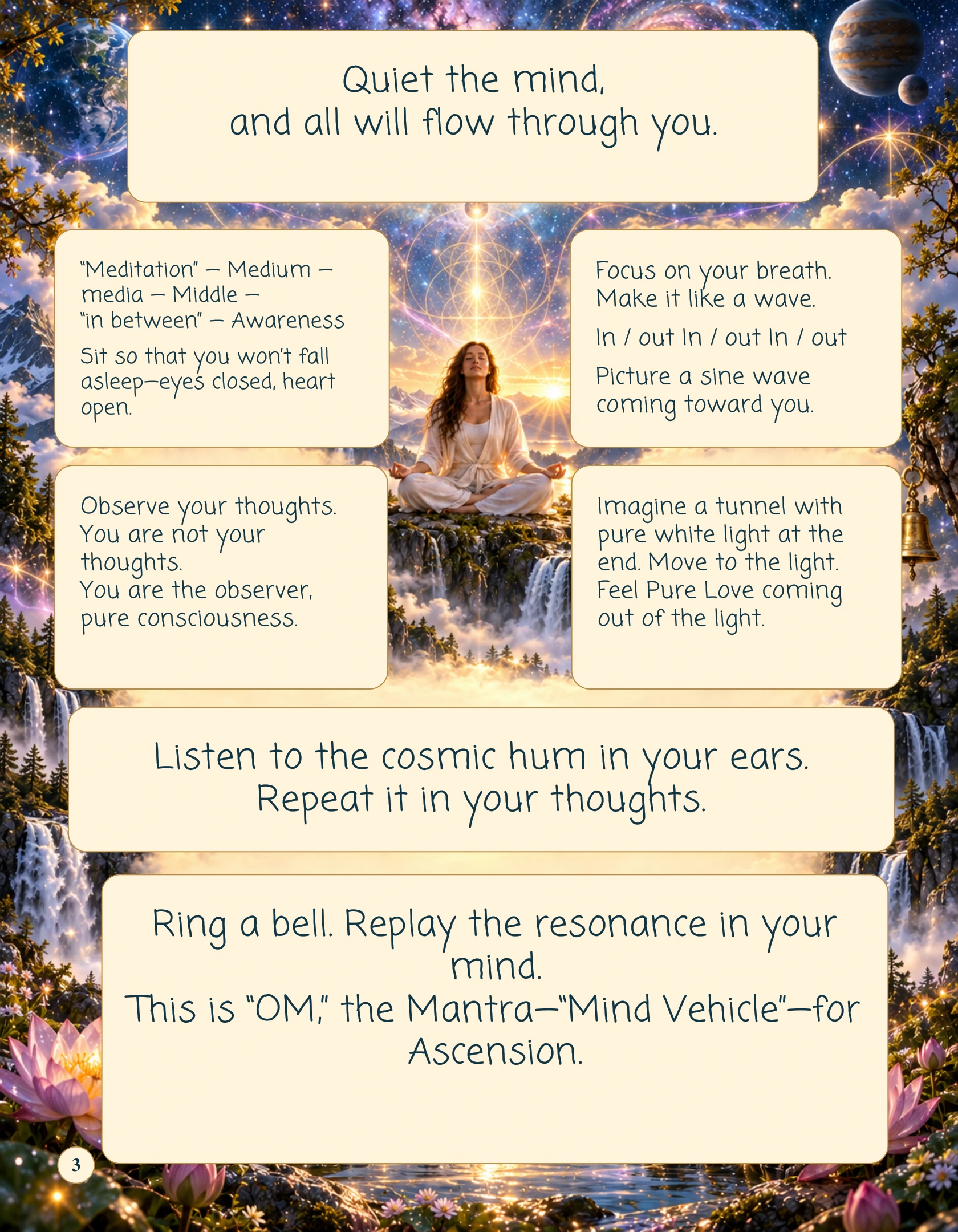 Page Three of Open Enlightenment, Quieting the Mind