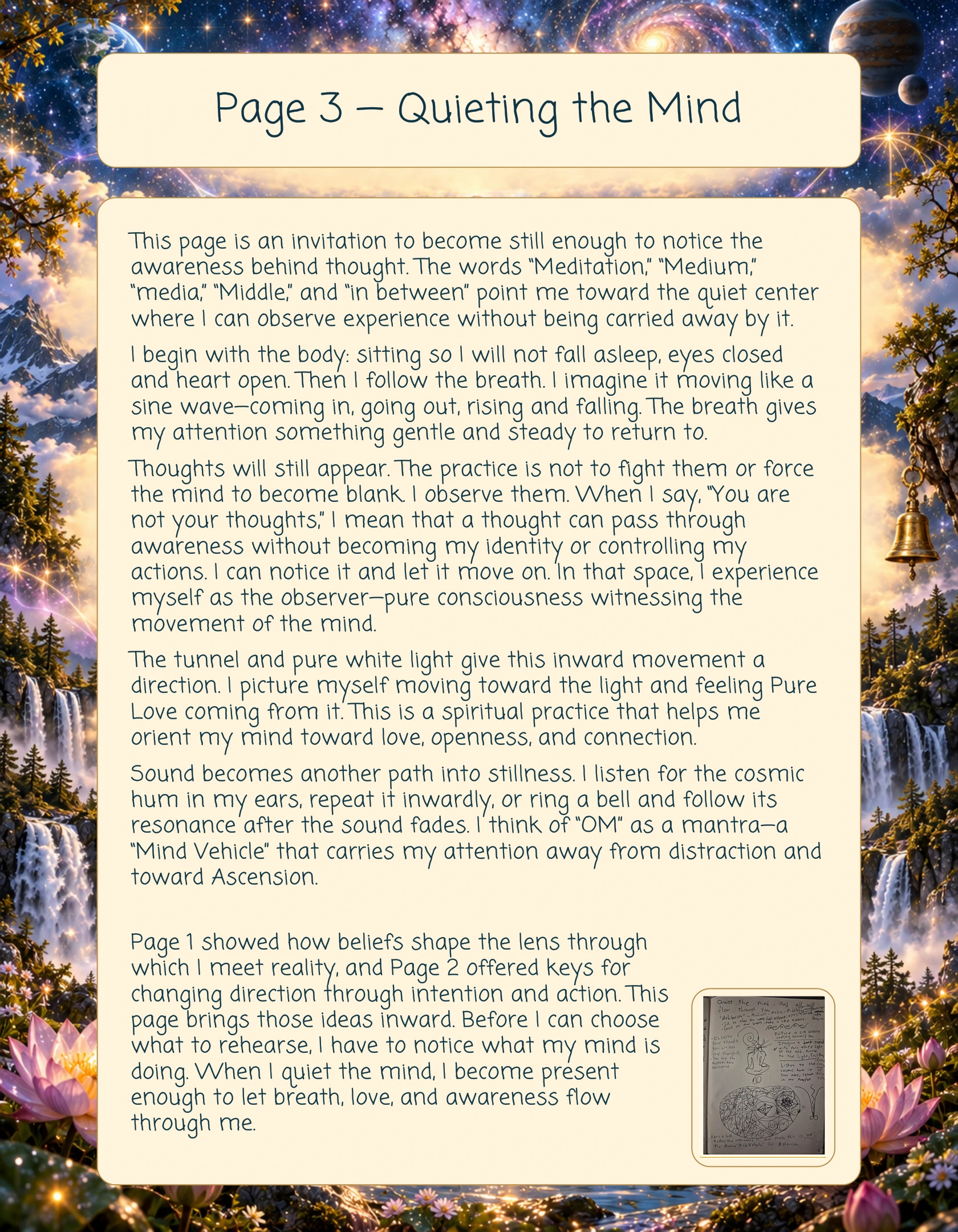 Companion explanation for Page Three of Open Enlightenment
