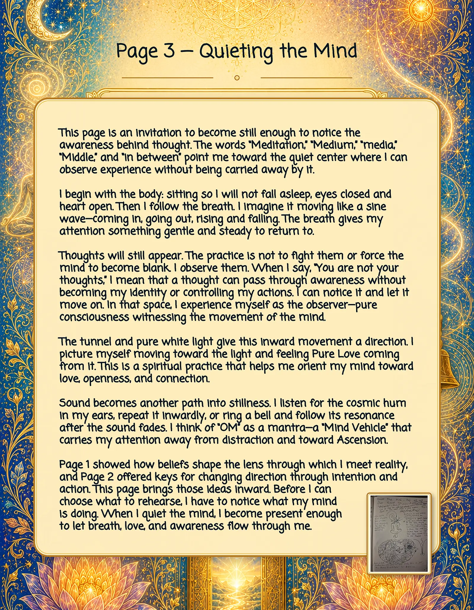 Companion explanation for Page Three of Open Enlightenment