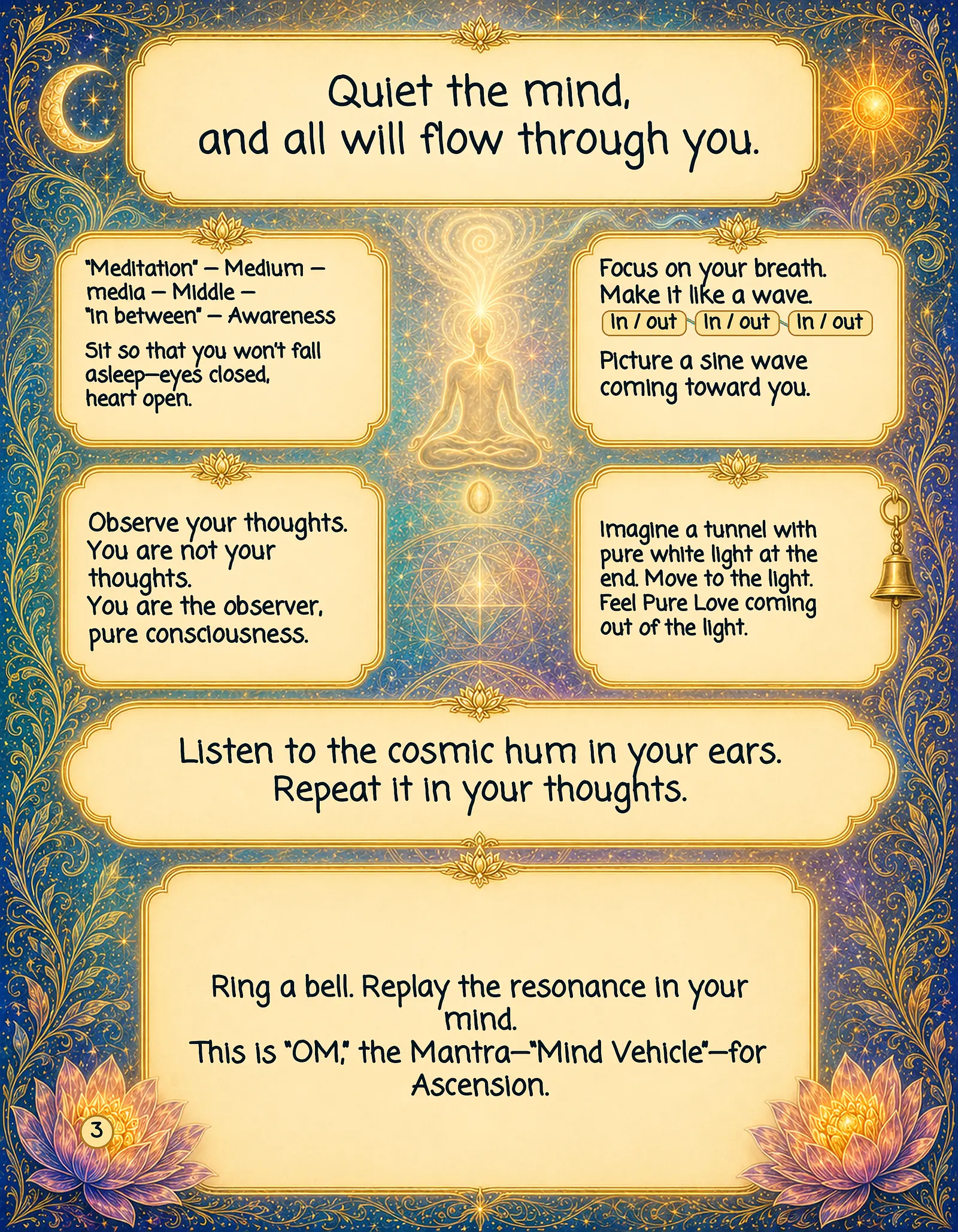 Page Three of Open Enlightenment, Quieting the Mind